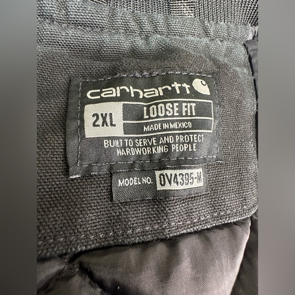 Carhartt Men’s XXL (2XL) Washed Duck Vest Insulated Loose Fit Black 0V4395-M - Picture 7 of 11